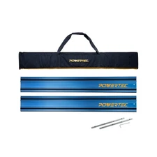 POWERTEC 72154 110" Track Saw Guide Rail Joining Set with Protective Bag for ...