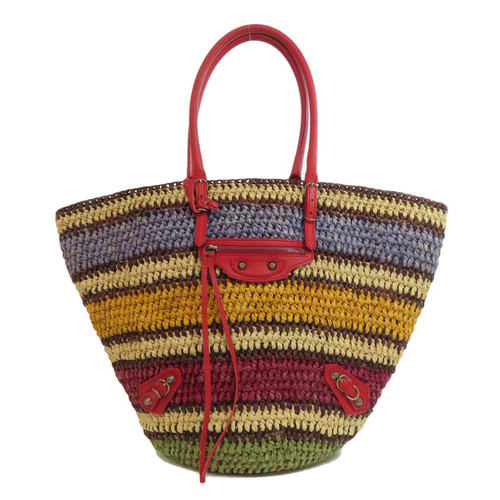Balenciaga Straw Tote Bag 286370 Basket Bag Multicolor Mirror Authentic Good JP