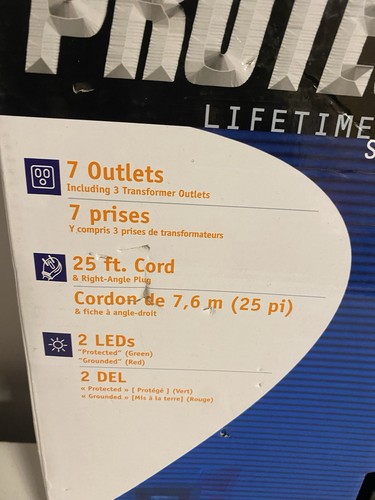 TRIPP LITE Surge Protection Surge Protector 7 Outlets 25' Cord 2 LEDs Brand New - 第 3/17 張圖片