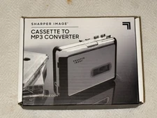 Sharper Image Cassette To MP3 Converter Grey - With Box Manual Cable!