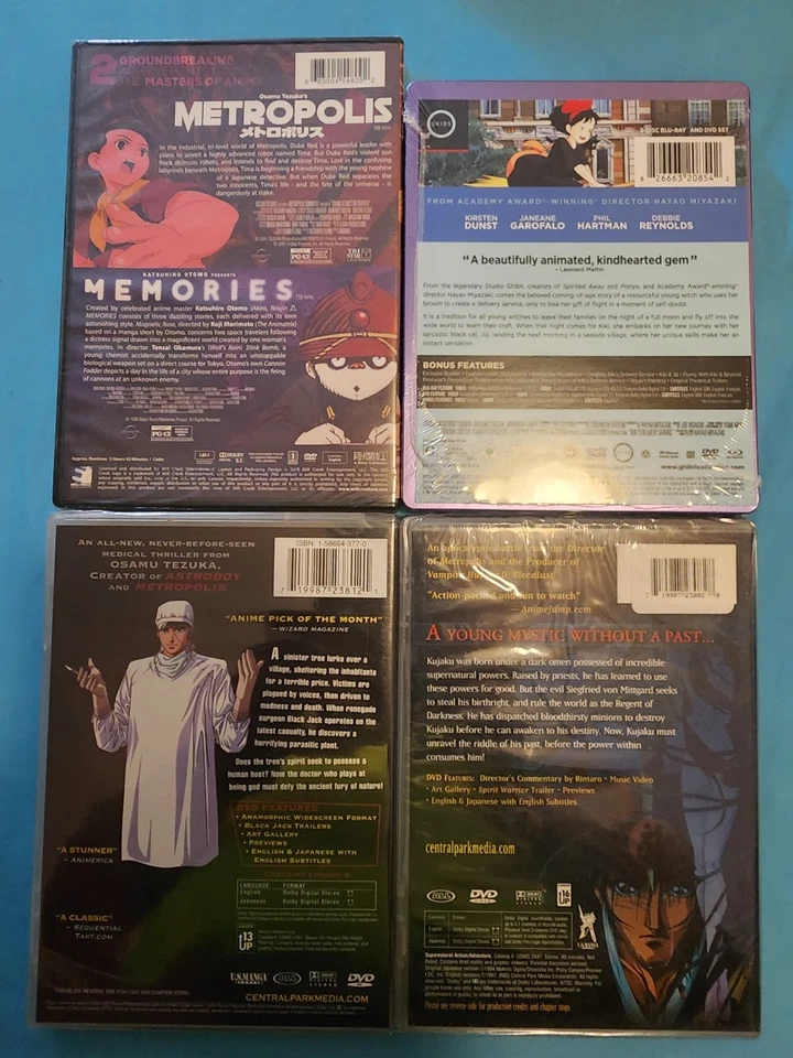Sealed Kiki's Delivery Service, Metropolis, memories Black Jack, Spirit Warrior - Image 2 of 3