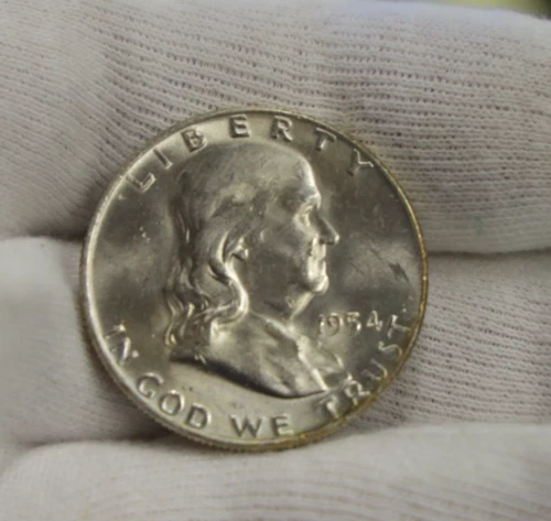 1954 D US Franklin Half 50c Nice Unc