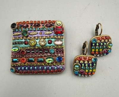 Michal Golan - Schmuck Set , Brosche und Ohrhänger aus NY