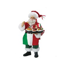 Kurt Adler Fabrich  Musical Italian Santa Standing Christmas Figurine, 10.5"