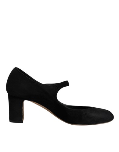 Dolce&Gabbana KEIRA Women Black Pumps Suede High Heel Mary Jane Shoes Sz EU 38.5 - Picture 7 of 8