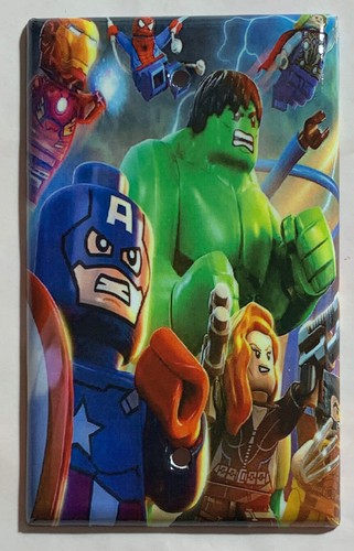 Lego Super hero Hulk Spiderman Light Switch Outlet wall Cover Plate Home decor - Picture 2 of 43