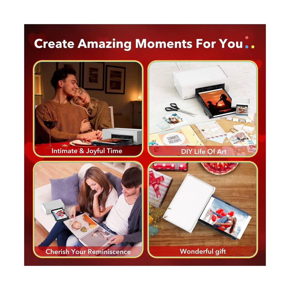 Liene 4x6 Wi-Fi Photo Printer with 20 Full-Color Sheets