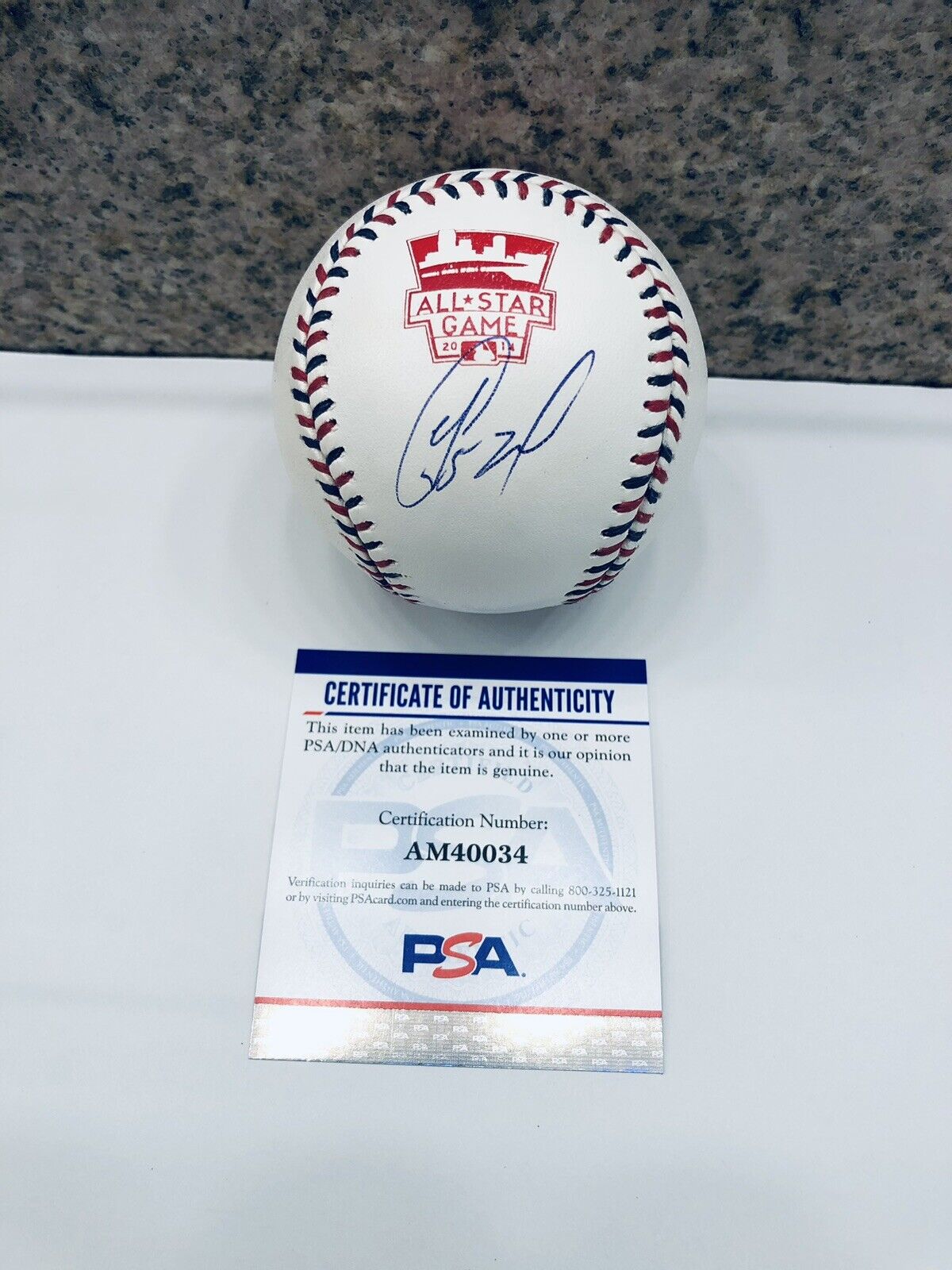 Yoenis Cespedes Autographed Signed 2014 All Star Baseball Rawlings Asg PSA COA
