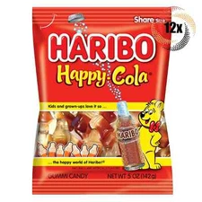 12x Bags Haribo Happy Cola Soda Flavored Fat Free Gummi Candy - 5oz