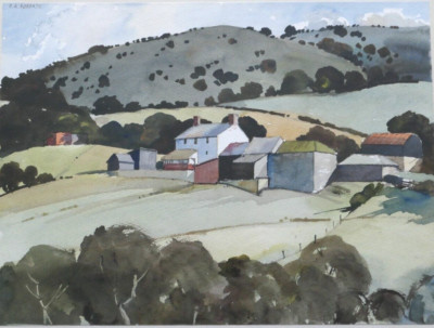 E.R Roberts. 20th C Watercolour. Gelli Farm / Landscape. Wales | eBay UK