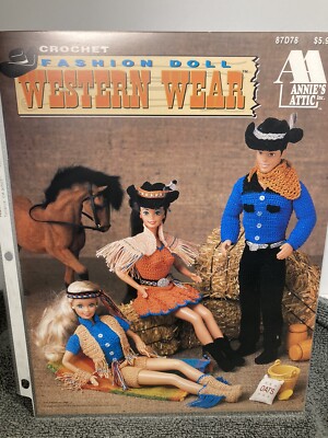 Annie s Attic Fashion Doll Western Wear Crochet Pattern Book 7 Patterns 1994