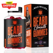 Wild Willies Beard Growth Supplement Gummies, Biositol AsX , Berry Blast , 60 Ct