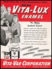 1946 Vita-Lux "Whiter Synthetic Enamel" Vita-Var Corp Newark New Jersey Print Ad
