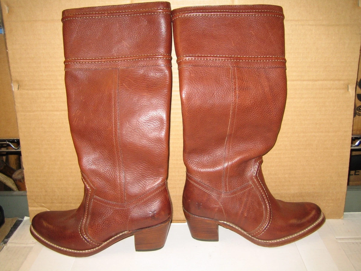 Frye Jane 8 B Stitch Redwood Color Boots Pull On Womens Tall Boots