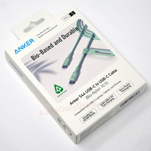 NEW Anker 140W USB-C Cable 10ft Long Nylon Braided for iPhone 16 15 Mac Laptop - Picture 2 of 3