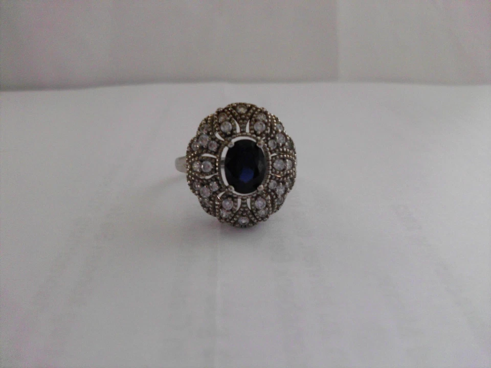 RING GR. 19 (CA. 60) 925/- SILBER RHODINIERT