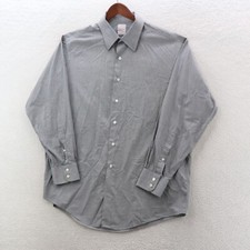 Vintage Brooks Brothers Dress Shirt Men's 17-34 Gray Button Up USA Made Preppy