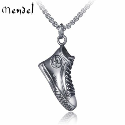 MENDEL Mens Hip Hop Rapper Sneaker Shoe Pendant For Men Necklace Stainless Steel
