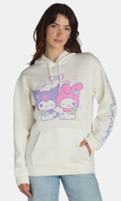 Hello Kitty Women s My Melody & Kuromi Graphic Print Hoodie Cute LARGE NWT
