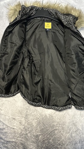 Prince And Fox Winter Vest Faux Fur Hoodie Gray Black Girls Size Large - Picture 7 of 8
