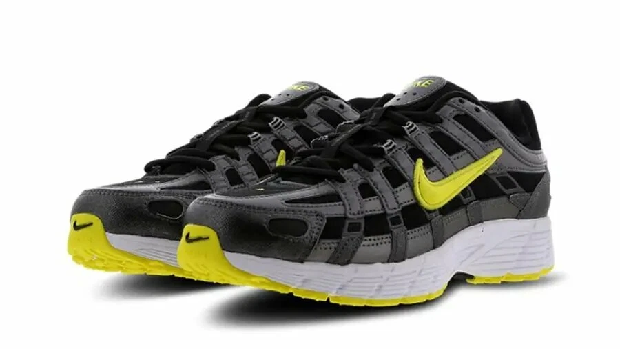 Original Womens Nike P 6000 Trainers Black Dynamic Yellow White
