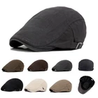 Solid Cotton Gatsby Cap Mens Summer Sun Flat Cabbie Newsboy Ivy Hat Golf Driving