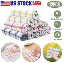 12  Kitchen Dish Cloths Cotton Super Cleaning Absorbent Towel Washing Rags USA