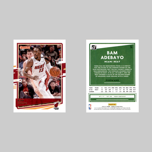 Bam Adebayo #4 2020 Donruss Miami Heat Basketball Card NBA NM - Picture 3 of 3