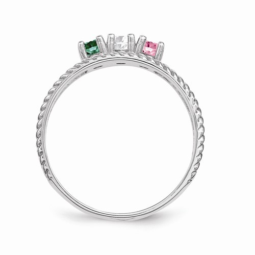 Mutterschmuck Sterlingsilber 1-8 runde Geburtssteine Muttertag Ringe Geschenk - Bild 8 von 18