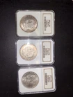 3 Uncirculated Morgan Silver Dollars, 1898O, 1899O, 1900O, NGC Certified, MS64