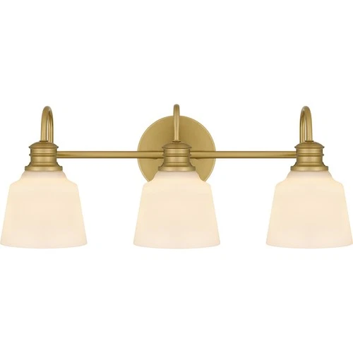 Aged Brass Three Light Bath from the Hinton Collection - Picture 1 of 7