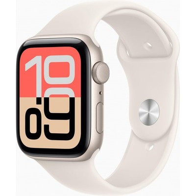 Apple Watch SE 3 GPS + Cellular 44mm Starlight Aluminium Case, leichtes Design.