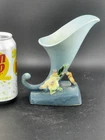 Roseville  Apple Blossom Blue Pottery Ceramic Cornucopia Vase 321-6"