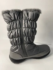 Totes snow boot grey side bryce buckle side zipper size 9M