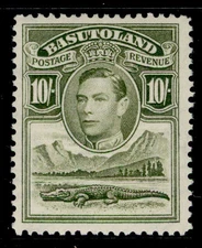 BASUTOLAND GVI SG28, 10s olive-green, LH MINT. Cat £60.