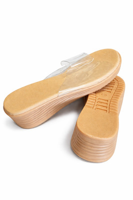 Women s Clear Strap Platform Sandals  Comfortable Wedge Sole Slip-On Summer Shoe
