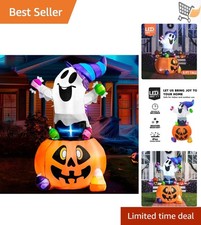 Halloween Inflatable Ghost Outdoor Decor 5FT Ghost with LED Lights Yard
