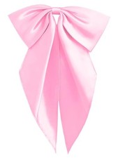 Satin Bow Ties for Women Men, Adjustable Big Womens Bowtie Pre-tied Large Pink