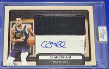 2024-25 Panini One and CJ McCollum Jumbo Jersey Auto Purple #16/35 Pelicans