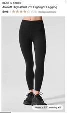 Womens Alo Alosoft Leggings in Black size Medium
