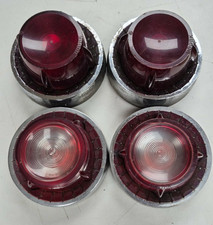 1 Set Of 4 - 1957 Dodge Tail Light Bezels Original Lenses See Description 1 Set Of 4 - 1957 Dodge Tail Light Bezels Original Lenses See Description