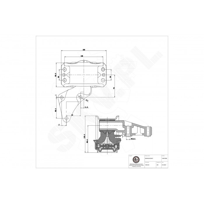 Support moteur droit Peugeot 308 anti vibration pour réparer claquement Citroën C4 et 307