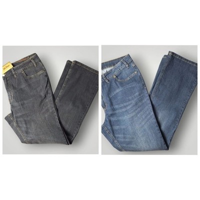 2 Pairs John Baner Jeans Women's UK 24 Blue Black Bootcut Stretch Denim Bundle 