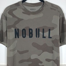 Nobull Shirt Camo Lightweight Workout Top Men's Medium Tan Stretch Performance