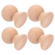  4 Pcs Wooden Finials for Crafting Decorative Stairs Post Hardwood