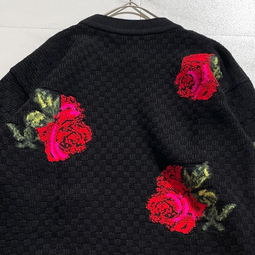 USED [EXCELLENT CONDITION/SIZE 36] VERSACE LONG KNIT DRESS IN ROSE PATTERN GOO thumbnail 7