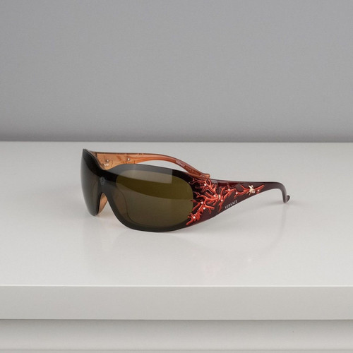 Vintage gianni versace mask floral logo shield sunglasses