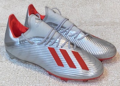 ADIDAS X 19.2 FG Metallic Silver Hi Res Red White Soccer Cleats Mens Youth 6.5