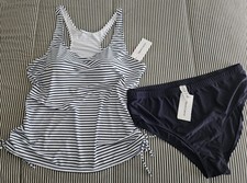 NWT Meet Curve Striped Tankini Set Women's Plus Size 2X 2-Piece Swimsuit