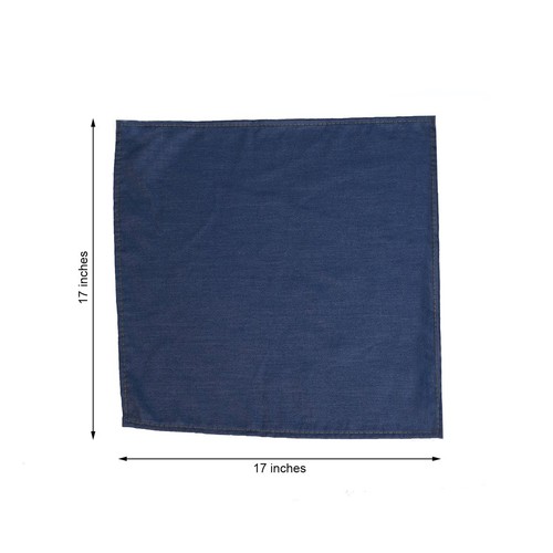 50 pcs 17" wide Dark Blue Faux Denim Polyester Napkins Party Table Decorations - Picture 2 of 7